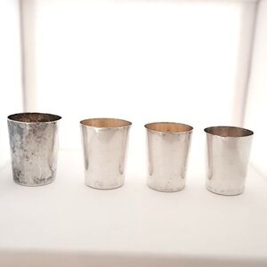 Vintage Brooks Brothers Nesting Shot Glasses James Dixon & Sons Silverplate